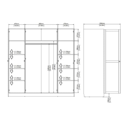 Brande Wardrobe with 4 Frame Doors in White