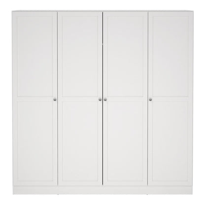 Brande Wardrobe with 4 Frame Doors in White