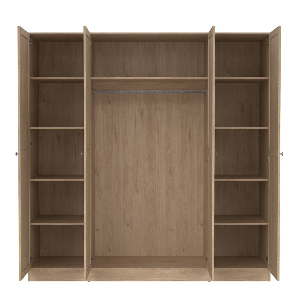 Brande Wardrobe with 4 Frame Doors in Jackson Hickory Oak