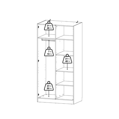 Brande Wardrobe 2 Frame Doors in White