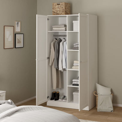 Brande Wardrobe 2 Frame Doors in White