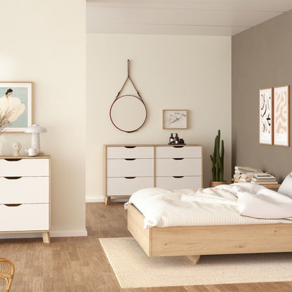 Ikast Double Dresser 6 Drawers in Jackson Hickory and White