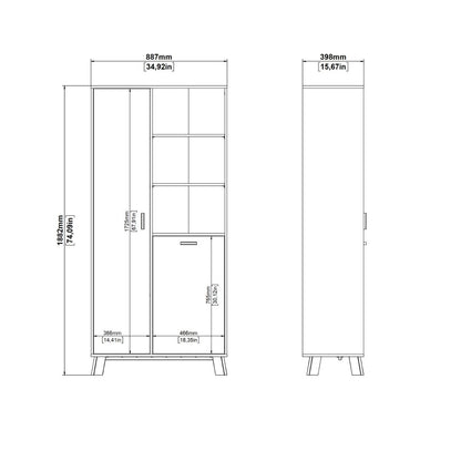 Ikast China Cabinet 2 Doors in Jackson Hickory and White