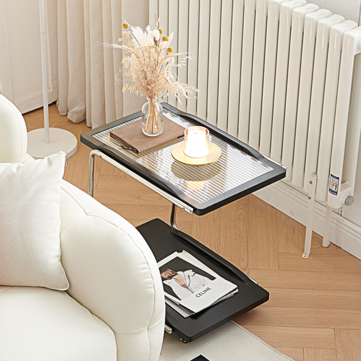 Demetrius Side Table With Trolleys, Black £419.00