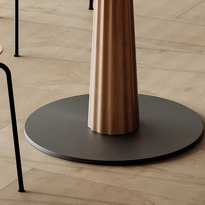Anderson Small Round Dining Table, Sintered Stone & Solid Wood