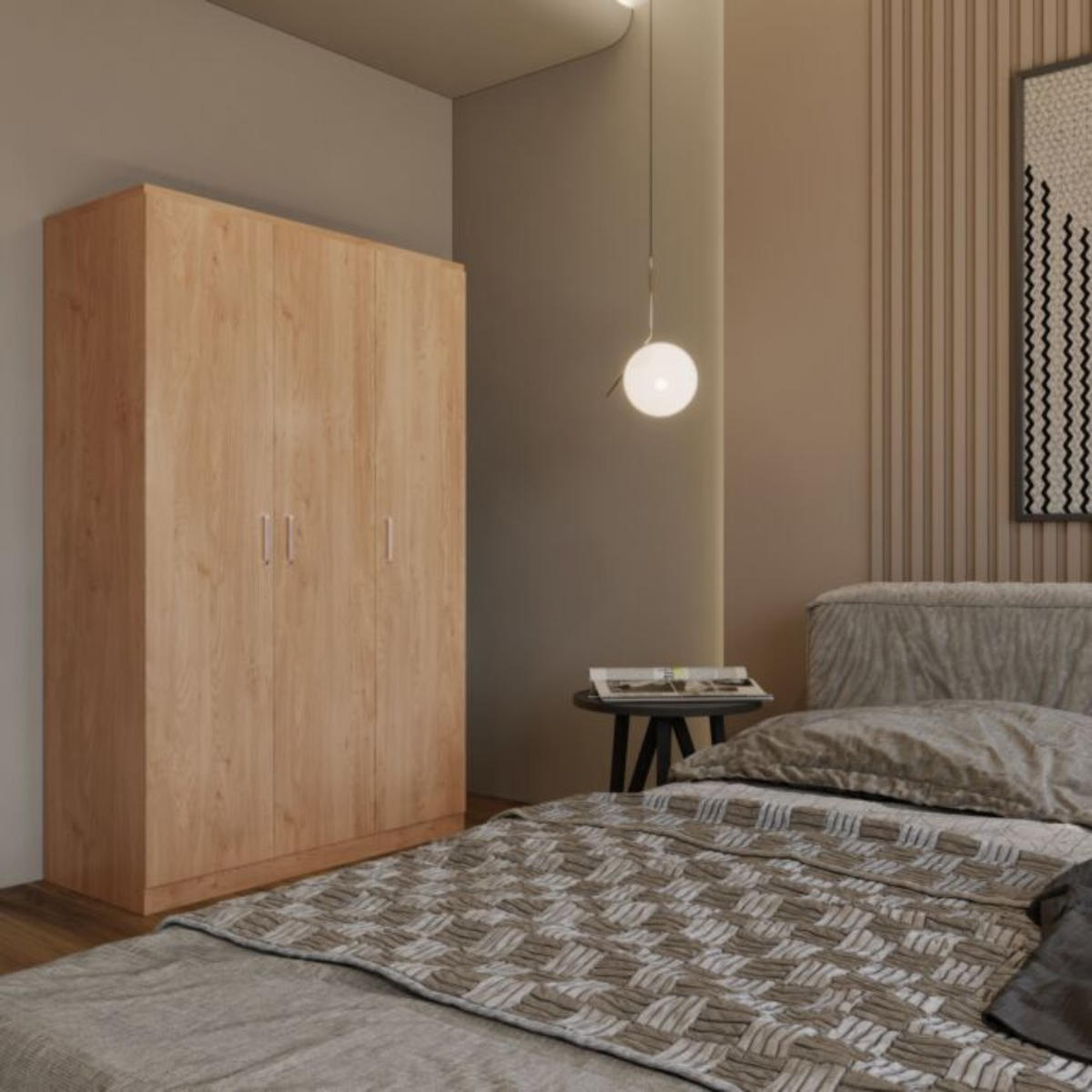 Dakota 3 Door Wardrobe – Oak Effect
