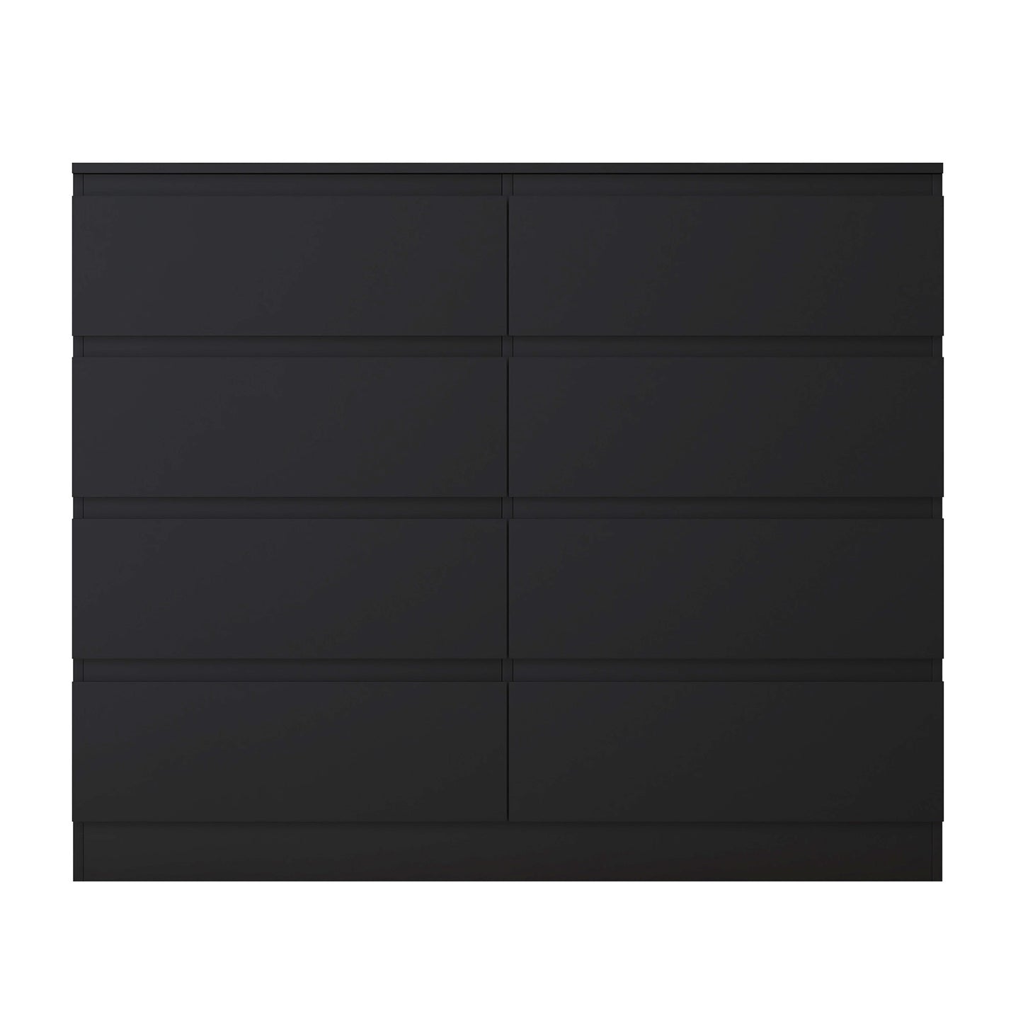 Stora 8 Drawer Wide 4+4 Chest of Drawers – Matt Black