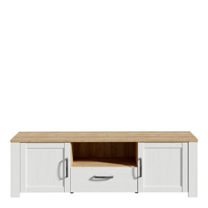 Bohol TV Unit 2 Door 1 Drawer in White and Oak