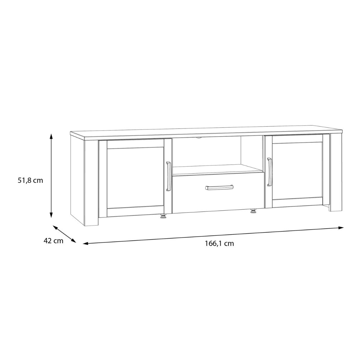 Bohol TV Unit with LED Light in Grey Riviera Oak