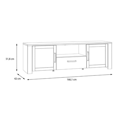 Bohol TV Unit with LED Light in Grey Riviera Oak