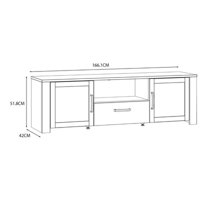 Bohol TV Unit with LED Light in White Riviera Oak