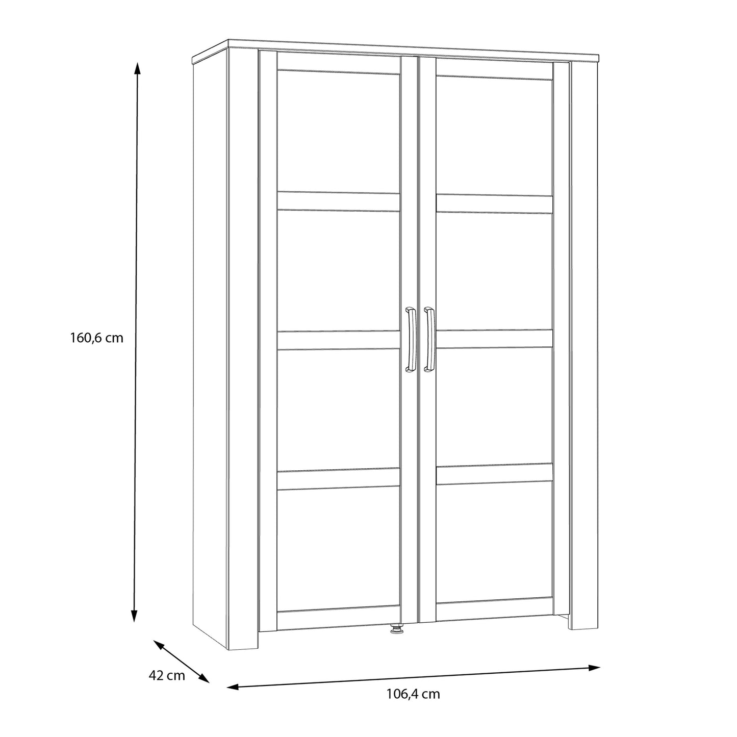 Bohol Display Cabinet 2 Door in Grey and Oak