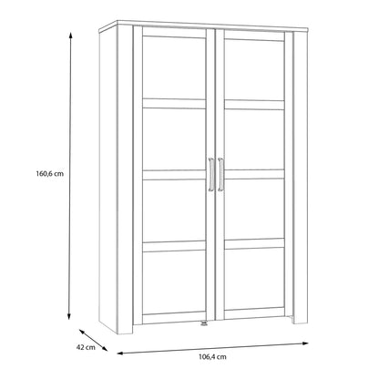 Bohol Display Cabinet 2 Door in Grey and Oak