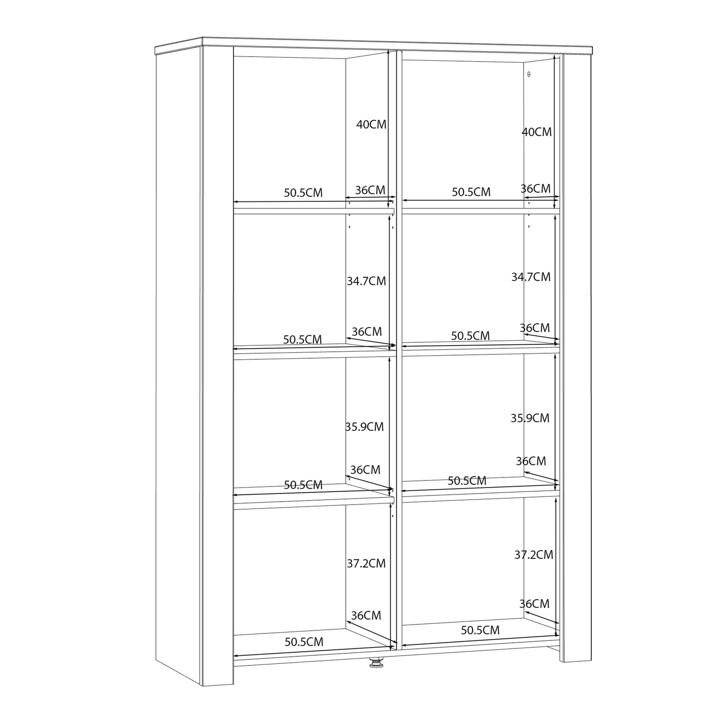 Bohol Display Cabinet 2 Door in White and Oak
