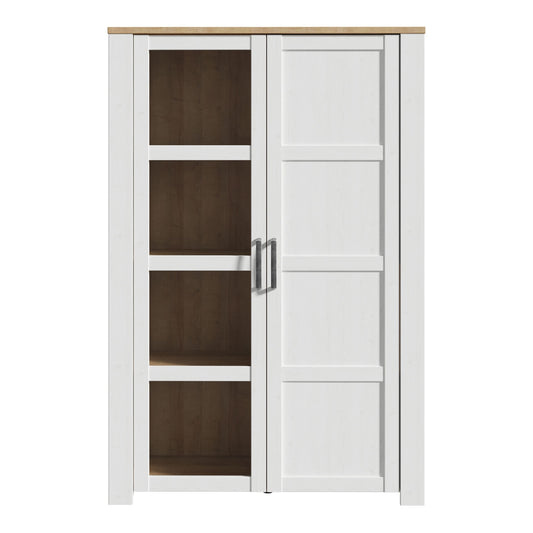 Bohol Display Cabinet 2 Door in White and Oak