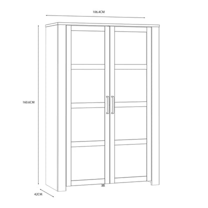 Bohol Display Cabinet 2 Door in White and Oak