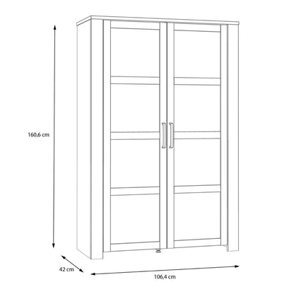Bohol Display Cabinet with LED Lights in Grey Riviera Oak