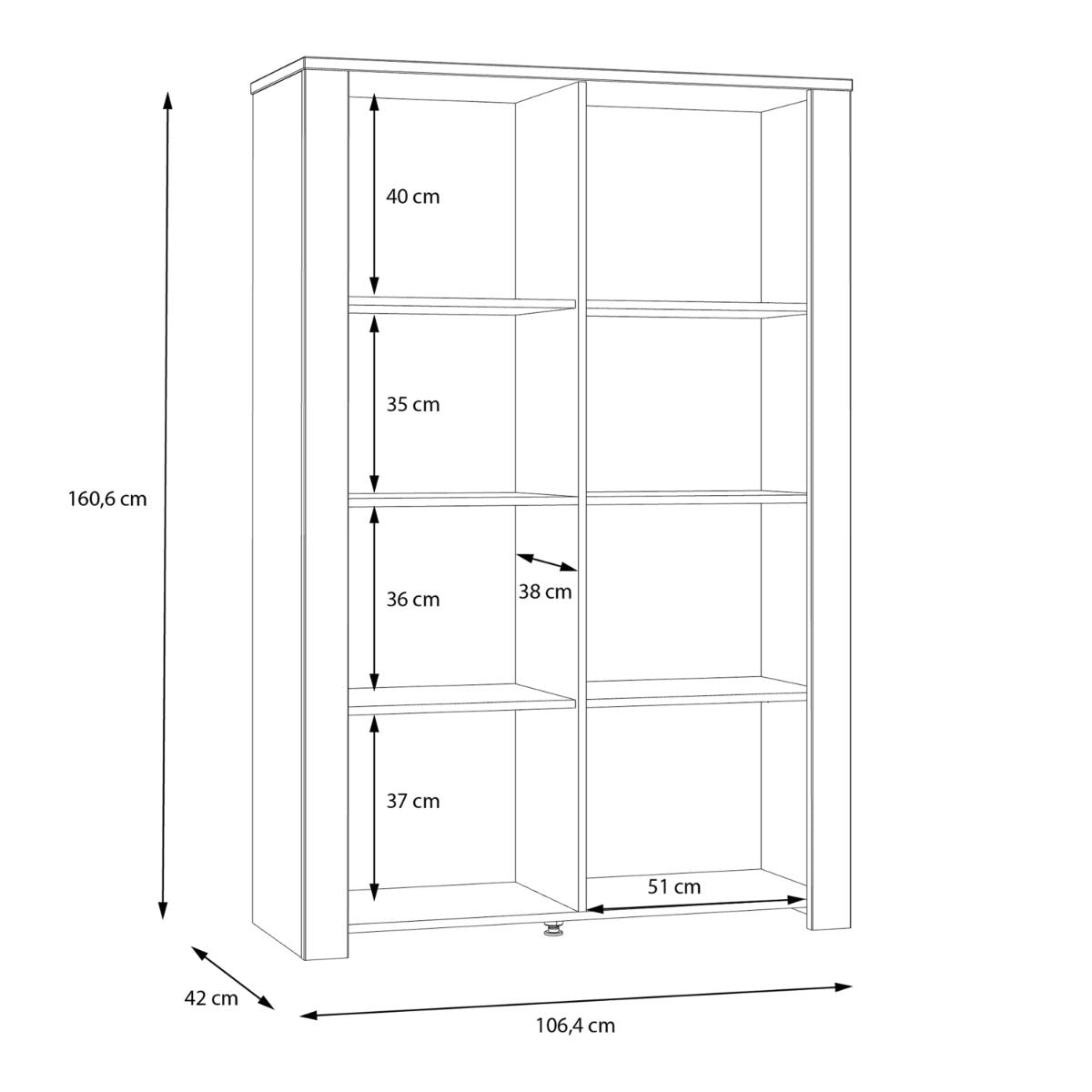 Bohol Display Cabinet with LED Lights in Grey Riviera Oak