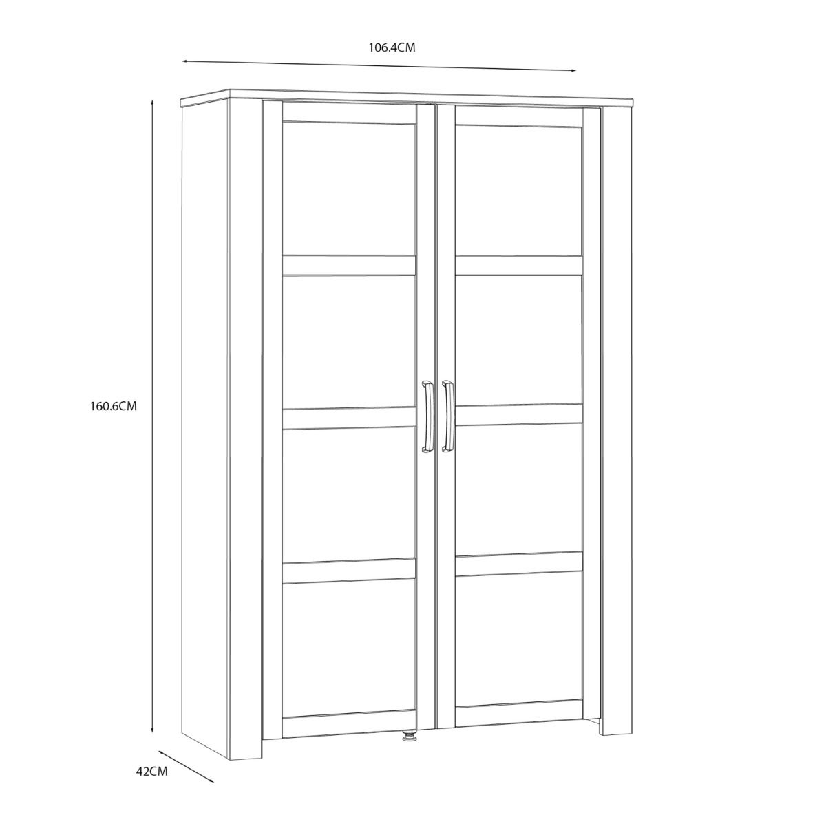 Bohol Display Cabinet with LED Lights in White Riviera Oak
