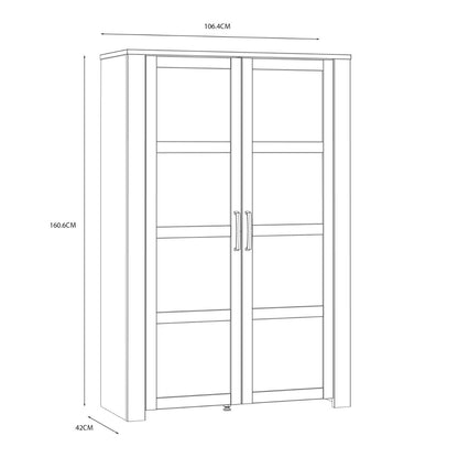 Bohol Display Cabinet with LED Lights in White Riviera Oak