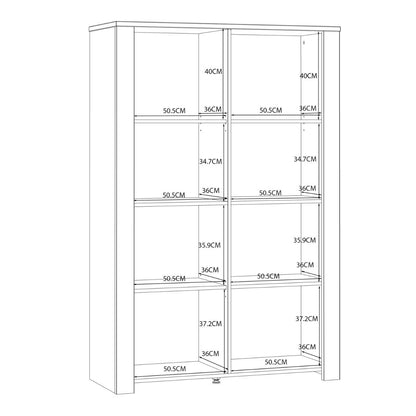 Bohol Display Cabinet with LED Lights in White Riviera Oak