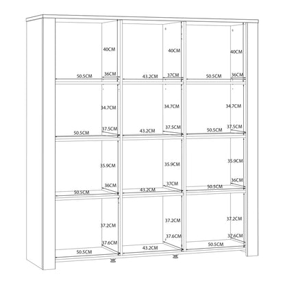 Bohol Large Display Cabinet 3 Door in White and Oak