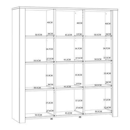Bohol Large Display Cabinet with LED Lights in White Riviera Oak
