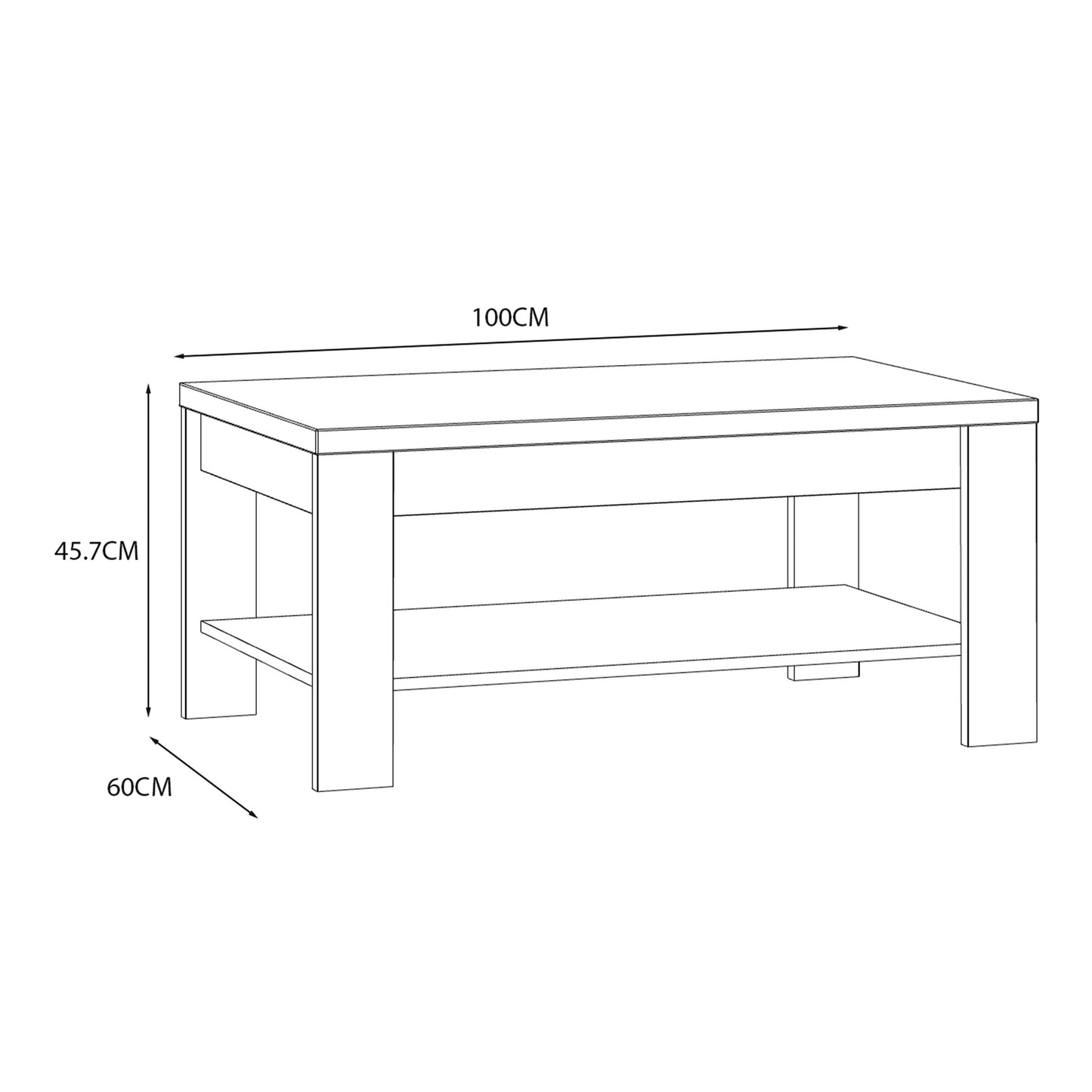 Bohol Coffee Table in Navy and Oak
