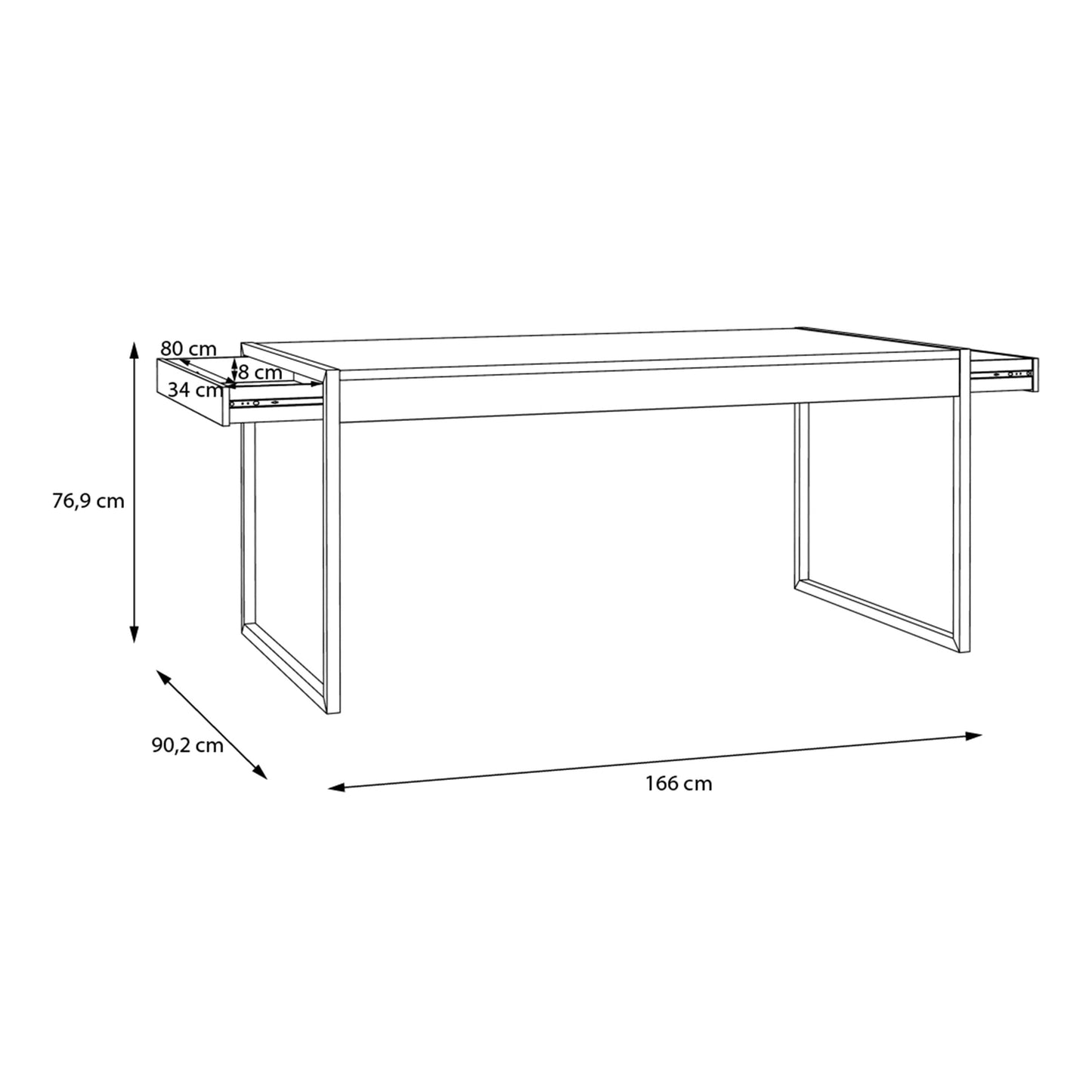 High Rock Dining Table in Riviera Oak 166x76.9cm
