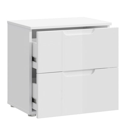 Sienna Bedside Table in White Gloss