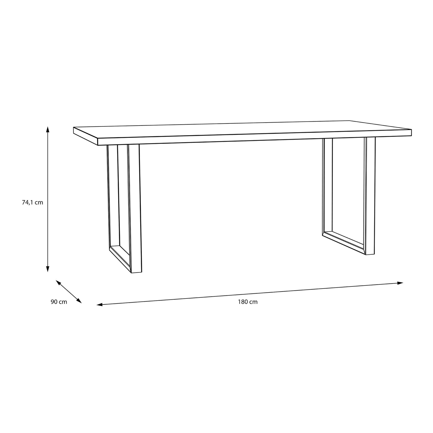Nikomedes Dining Table in Bartex Oak 180x90cm