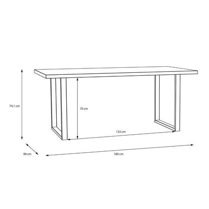 Nikomedes Dining Table in Bartex Oak 180x90cm