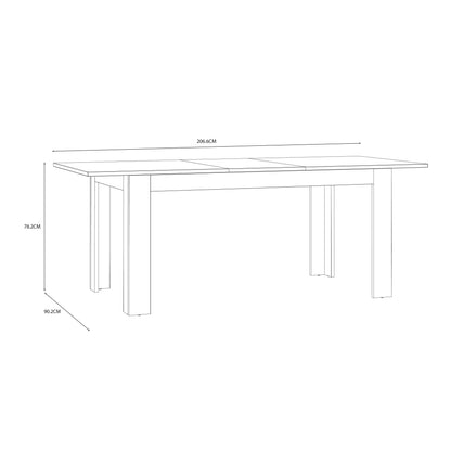 Bohol Extending Dining Table 160 to 207cm in White and Oak