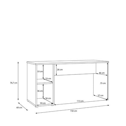 Alice Springs Desk with Open Shelf Storage in Sand