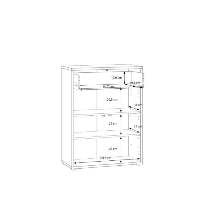 Alice Springs Shoe Cabinet with 2 Doors Push-to-Open & 1 Drawer Push-to-Open in Sand