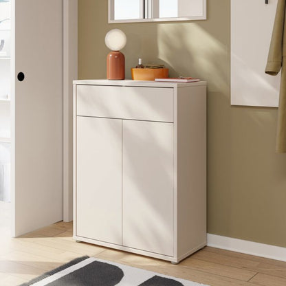Alice Springs Shoe Cabinet with 2 Doors Push-to-Open & 1 Drawer Push-to-Open in Sand