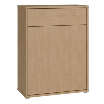 Alice Springs Shoe Cabinet with 2 Doors Push-to-Open & 1 Drawer Push-to-Open in Elegancia Oak