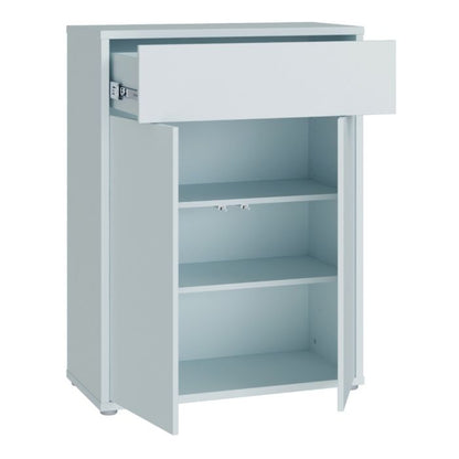 Alice Springs Shoe Cabinet with 2 Doors Push-to-Open & 1 Drawer Push-to-Open in Light Grey