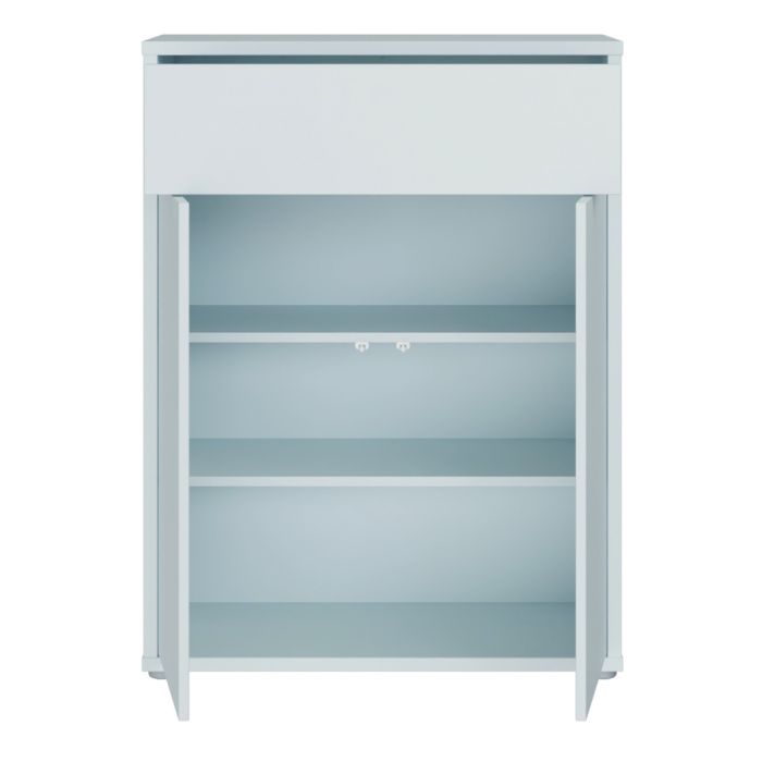 Alice Springs Shoe Cabinet with 2 Doors Push-to-Open & 1 Drawer Push-to-Open in Light Grey