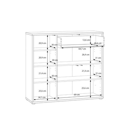 Alice Springs Shoe Cabinet with 3 Doors Push-to-Open & 1 Drawer Push-to-Open in Sand