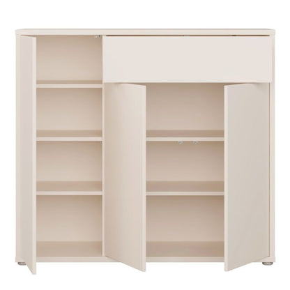 Alice Springs Shoe Cabinet with 3 Doors Push-to-Open & 1 Drawer Push-to-Open in Sand