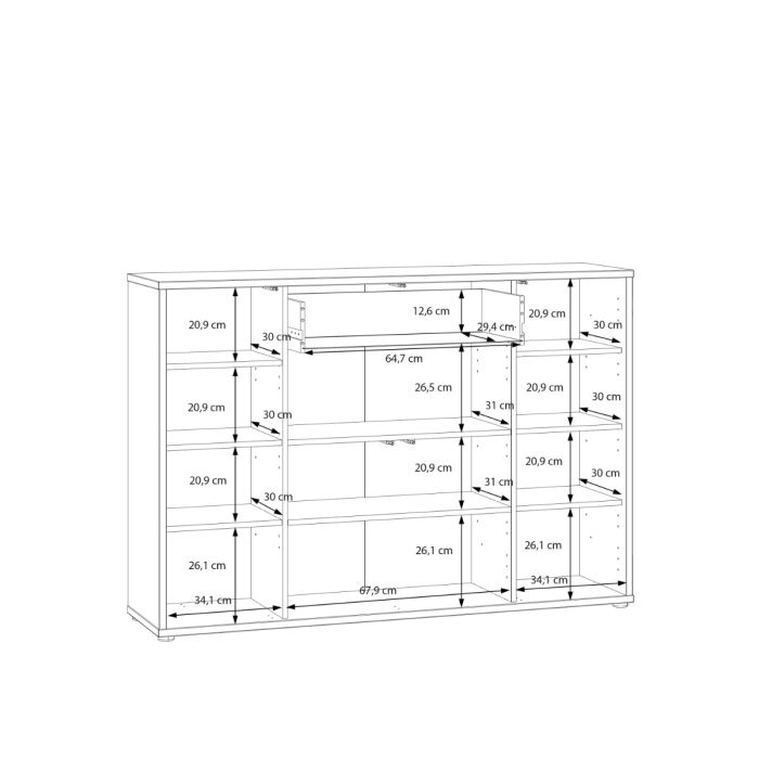 Alice Springs Shoe Cabinet with 4 Doors Push-to-Open & 1 Drawer Push-to-Open in Sand