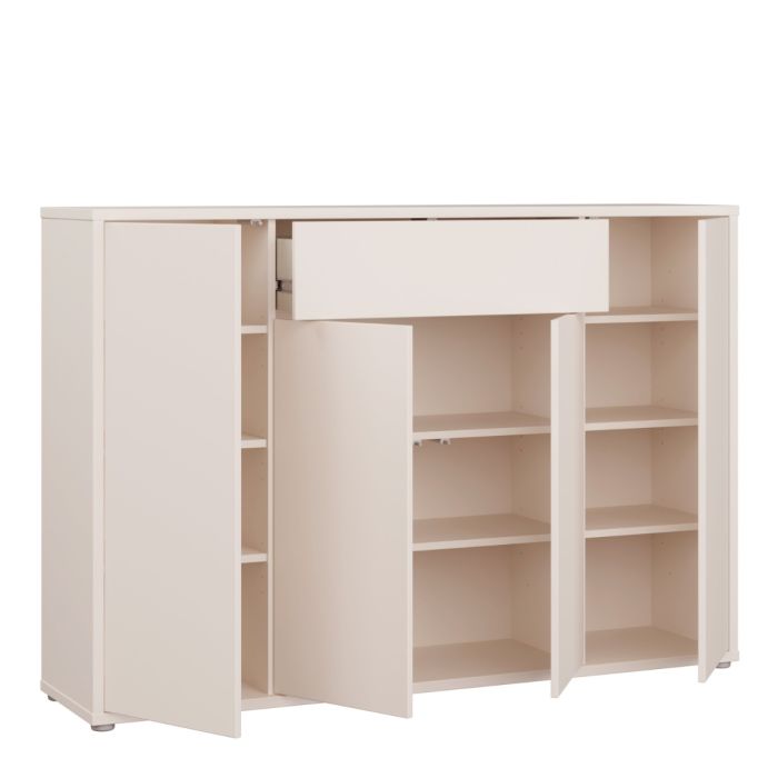 Alice Springs Shoe Cabinet with 4 Doors Push-to-Open & 1 Drawer Push-to-Open in Sand
