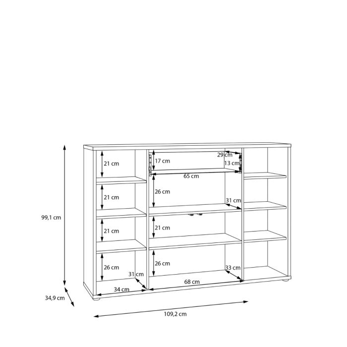 Alice Springs Sideboard with 4 Doors Push-to-Open & 1 Centralised Drawer Push-to-Open in Sand