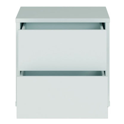 Alice Springs Low Bedside Cabinet with 2 Drawers Push-to-Open in Light Grey