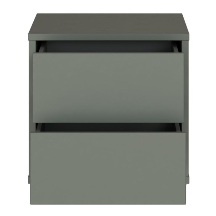 Alice Springs Low Bedside Cabinet with 2 Drawers Push-to-Open in Sage Green