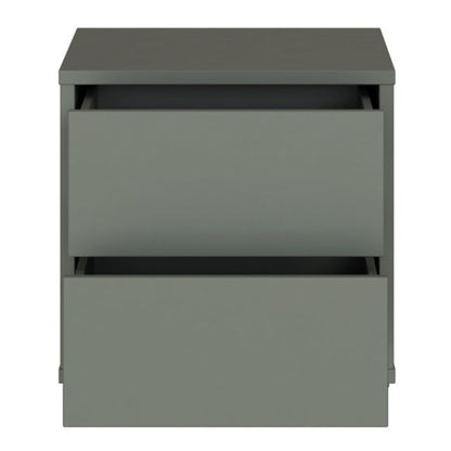 Alice Springs Low Bedside Cabinet with 2 Drawers Push-to-Open in Sage Green
