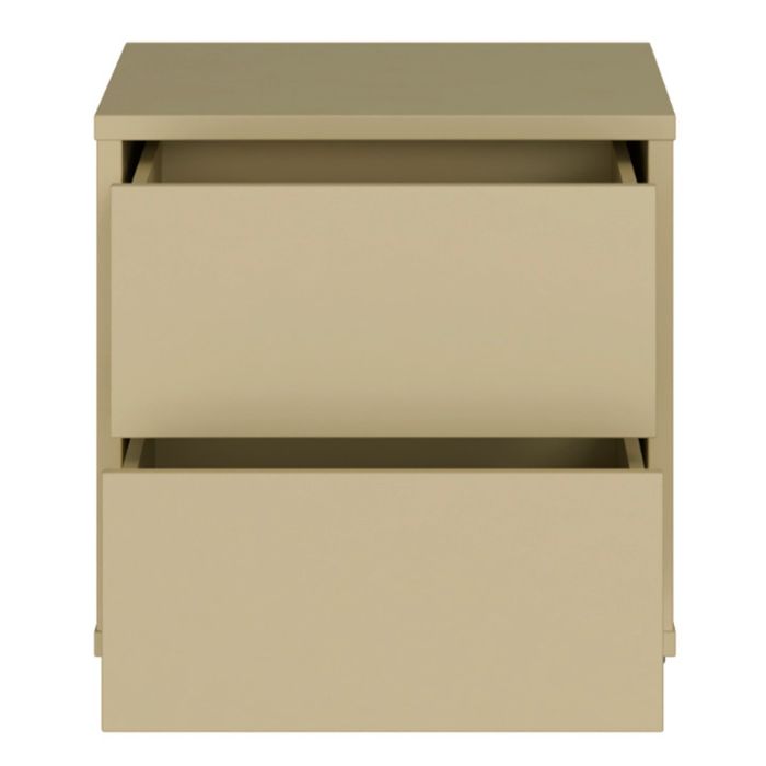 Alice Springs Low Bedside Cabinet with 2 Drawers Push-to-Open in Butter Yellow