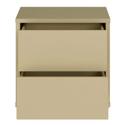Alice Springs Low Bedside Cabinet with 2 Drawers Push-to-Open in Butter Yellow