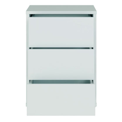 Alice Springs Bedside Cabinet with 3 Drawers Push-to-Open in Light Grey